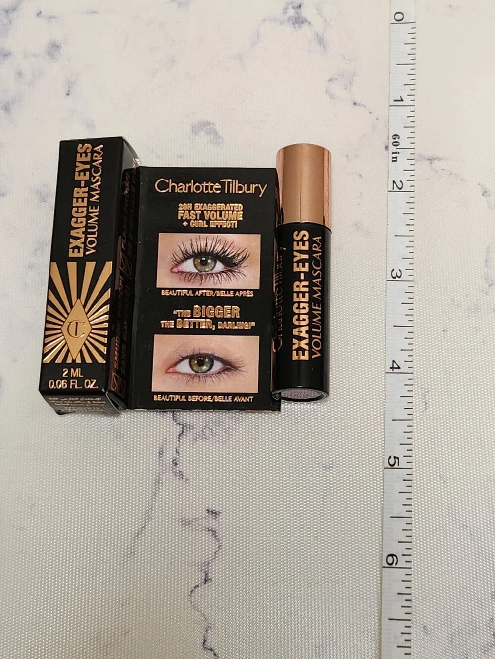 2 Charlotte Tilbury Exagger-Eyes Volume Mascara Mini Size .06 oz
